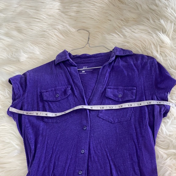 New York and company XS deep purple button up button front collared shirt blouse - Picture 16 of 17